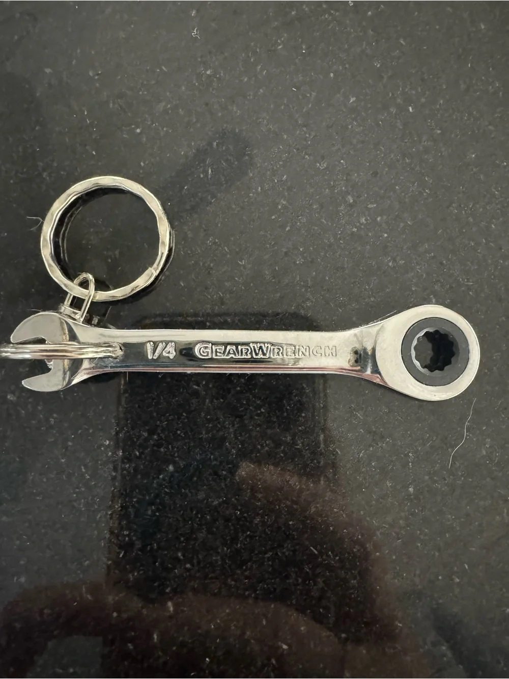 Mini Ratchet Wrench Keychain - Silver